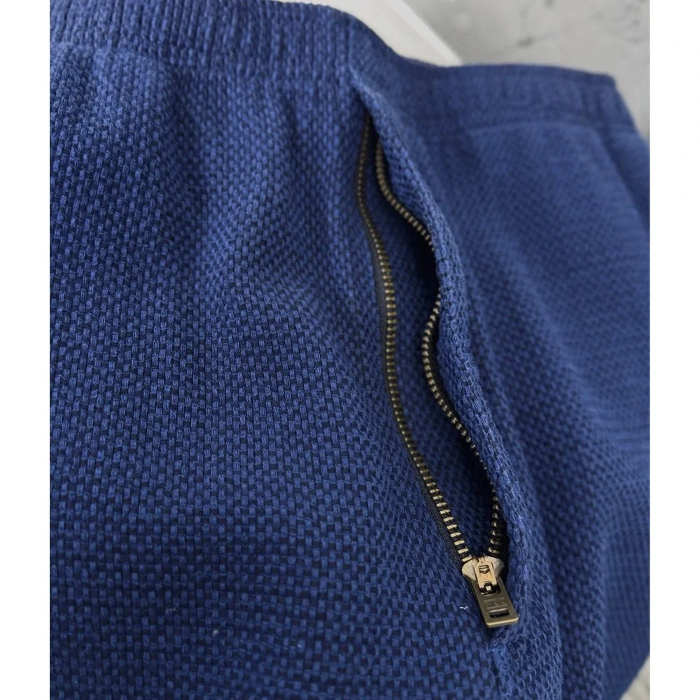 Territory Ahead Pants XL Navy Blue Black Waffle Cotton Elastic Waist Zip Pockets